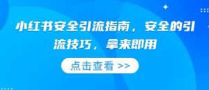 小红书安全引流指南，安全的引流技巧，拿来即用-就爱副业网
