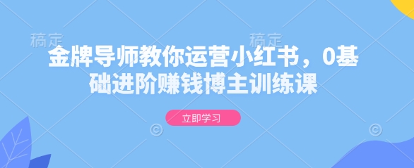 久爱副业网,网赚项目,网赚论坛博客网分享金牌导师教你运营小红书，0基础进阶赚钱博主训练课