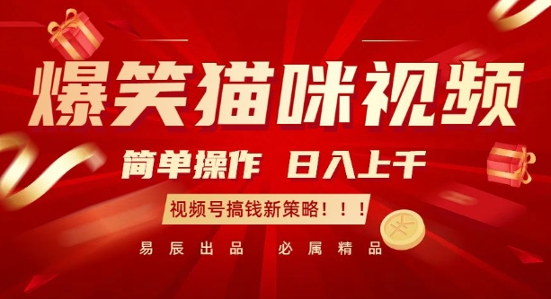 久爱副业网,网赚项目,网赚论坛博客网分享爆笑猫咪视频：简单操作，日入过K，视频号搞钱新策略【揭秘】