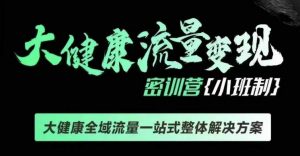千万级大健康变现课线下课，大健康全域流量一站式整体解决方案-就爱副业网