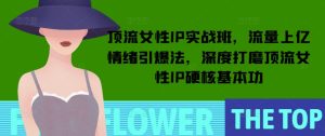 顶流女性IP实战班，流量上亿情绪引爆法，深度打磨顶流女性IP硬核基本功-就爱副业网