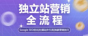 独立站营销全流程，Google SEO优化，社媒站外引流，独家营销技巧-就爱副业网