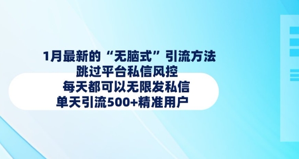 久爱副业网,网赚项目,网赚论坛博客网分享1月最新的无脑式引流方法，跳过平台私信风控，每天都可以无限发私信，单天引流500+精准用户