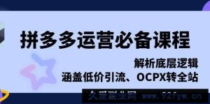 （13700期）拼多多运营必备课程，解析底层逻辑，涵盖低价引流、OCPX转全站-就爱副业网