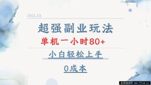 （13907期）超强副业玩法，单机一小时80+，小白轻松上手，0成本-就爱副业网
