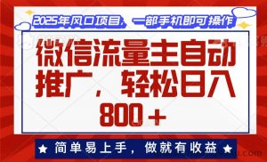 （13993期）微信流量主自动推广，轻松日入800+，简单易上手，做就有收益。-就爱副业网
