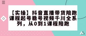 【实操】抖音直播带货陪跑课程起号稳号视频千川全系列，从0到1课程陪跑-就爱副业网