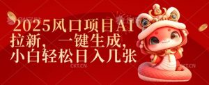2025风口项目AI拉新，一键生成，小白轻松日入几张-就爱副业网