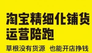 淘宝精细化铺货运营陪跑(部分更新至2025)，草根没有货源 也能开店挣钱-就爱副业网