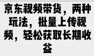 京东视频带货，两种玩法，批量上传视频，轻松获取长期收益-就爱副业网