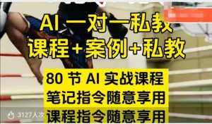 AI指令实战课，课程+案例，80节AI实战课程，笔记指令随意享用，课程指令随意享用-就爱副业网