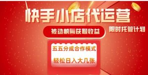 快手小店代运营，被动躺Z收益，收益五五分，单日稳定变现五张【揭秘】-就爱副业网