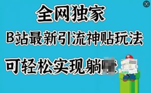 全网独家，B站最新引流神贴玩法，可轻松实现躺Z-就爱副业网