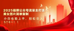 2025最新公众号流量主打法，美女图片简单复制，小白也能上手，轻松日入5张-就爱副业网