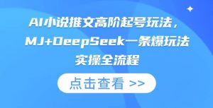 AI小说推文高阶起号玩法，MJ+DeepSeek一条爆玩法实操全流程-就爱副业网