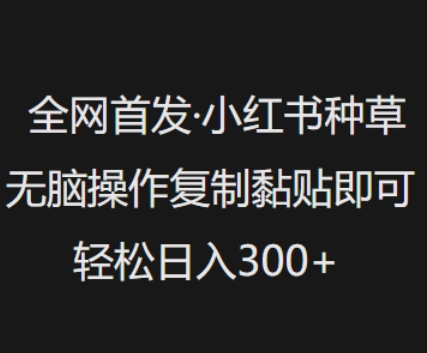 久爱副业网,网赚项目,网赚论坛博客网分享全网首发,小红书种草无脑操作,复制黏贴即可,轻松日入3张