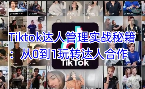 久爱副业网,网赚项目,网赚论坛博客网分享Tiktok达人管理实战秘籍：从0到1玩转达人合作
