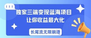 独家三端变现蓝海项目，让你收益最大化，长尾流无限躺挣-就爱副业网