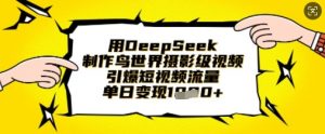 用DeepSeek制作鸟世界摄影级视频，引爆短视频流量，单日变现1k-就爱副业网