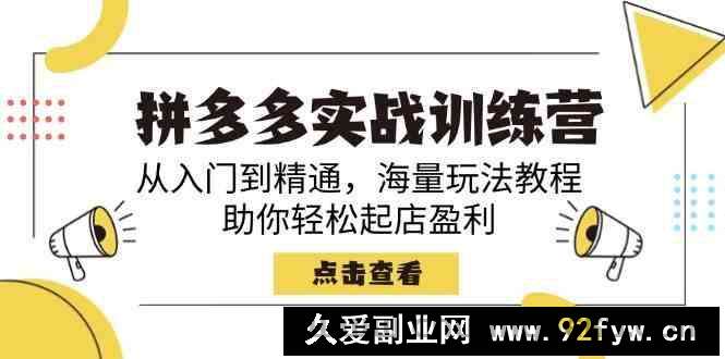 图片[1]-拼多多实战训练营，从入门到精通，海量玩法教程，助你轻松起店盈利-就爱副业网