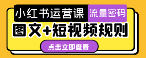 小红书运营课 图文+短视频规则-就爱副业网