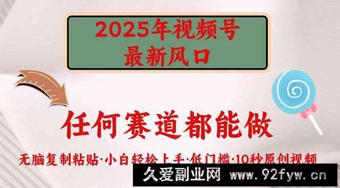 图片[1]-（14453期）2025年视频号新风口，低门槛只需要无脑执行-就爱副业网