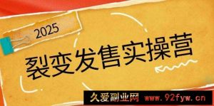 （14465期）裂变发售实操营，全景解析裂变逻辑，打造动销新玩法，助力私域流量引爆-就爱副业网