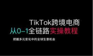 TikTok跨境电商从0-1全链路全方位实操教程，把握多元变化中的全球生意机会-就爱副业网