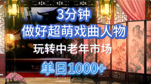 用Ai制作Q版戏剧人物手把手教你吃透中老年经济，5分钟一个成品，多渠道变现-就爱副业网