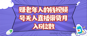 赚老年人的钱视频号无人直播带货月入6位数-就爱副业网