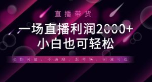半无人直播带货，一场利润数张，适合所有平台玩法，小白也可轻松-就爱副业网
