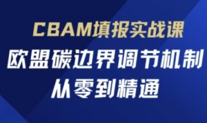 CBAM填报实战课，欧盟碳边界调节机制，从零到精通-就爱副业网