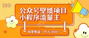 公众号壁纸项目，小程序流量主双收益，月入3000+-就爱副业网