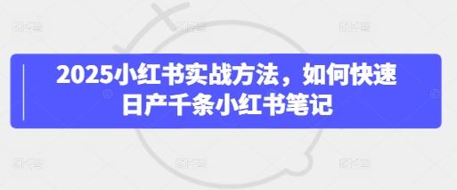 久爱副业网,网赚项目,网赚论坛博客网分享2025小红书实战方法，如何快速日产千条小红书笔记