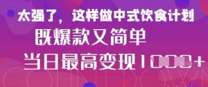 疯狂爆火！小红书等平台的女性中餐养生视频，小白轻松制作，快速拿到结果-就爱副业网