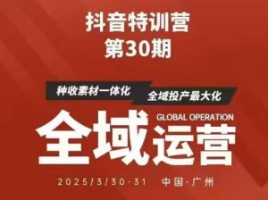 抖音特训营第30期线下培训资料，没有录音视频，正版整理的脑图资料及学员总结核心点-就爱副业网
