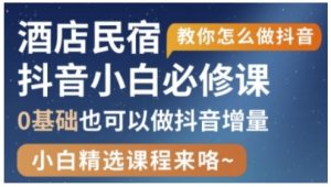 抖音本地生活酒店民宿运营，0基础也可以做抖音增量-就爱副业网