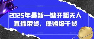 2025年最新一键开播无人直播带货，保姆级干货-就爱副业网