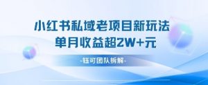 小红书私域项目新玩法，单月变现过W+-就爱副业网