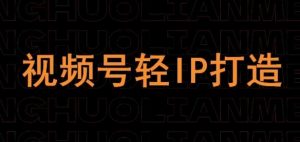 视频号线上课程，视频号轻IP打造-就爱副业网