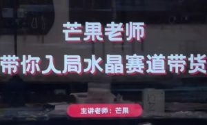 芒果老师·带你入局水晶赛道带货，助你开启水晶直播带货事业-就爱副业网