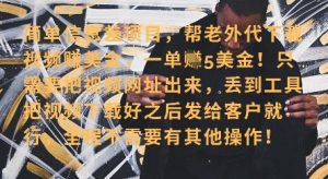 零门槛挣美金，海外视频代下服务，单笔收益40+，小白也能轻松上手-就爱副业网