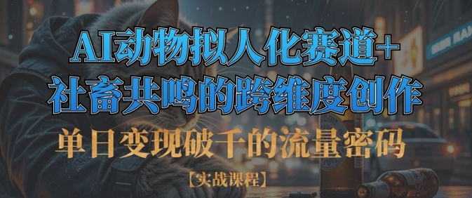 久爱副业网,网赚项目,网赚论坛博客网分享单日变现破千的流量密码，AI动物拟人化赛道+社畜共鸣的跨维度创作