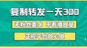 转发视频一天3张+，正规平台放心做，不看播放量，无粉丝要求，随时随地挣收益【揭秘】-就爱副业网