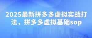 2025最新拼多多虚拟实战打法，拼多多虚拟基础sop-就爱副业网