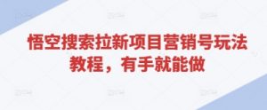 悟空搜索拉新项目营销号玩法教程，有手就能做-就爱副业网
