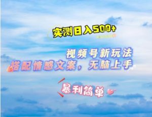 微信视频号最新玩法，表情包搭配情感文案，2分钟一条原创作品，简单好上手，轻松日入几张-就爱副业网
