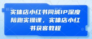 实体店小红书同城IP深度陪跑实操课，实体店小红书获客教程-就爱副业网