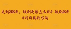 走到2025年，短剧还能怎么玩？短剧25年4月份搞钱方向-就爱副业网