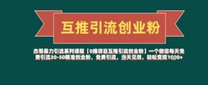 【0撸项目互推引流创业粉】一个微信每天免费引流30-50精准创业粉，免费引流，当天见效，轻松变现几张-就爱副业网